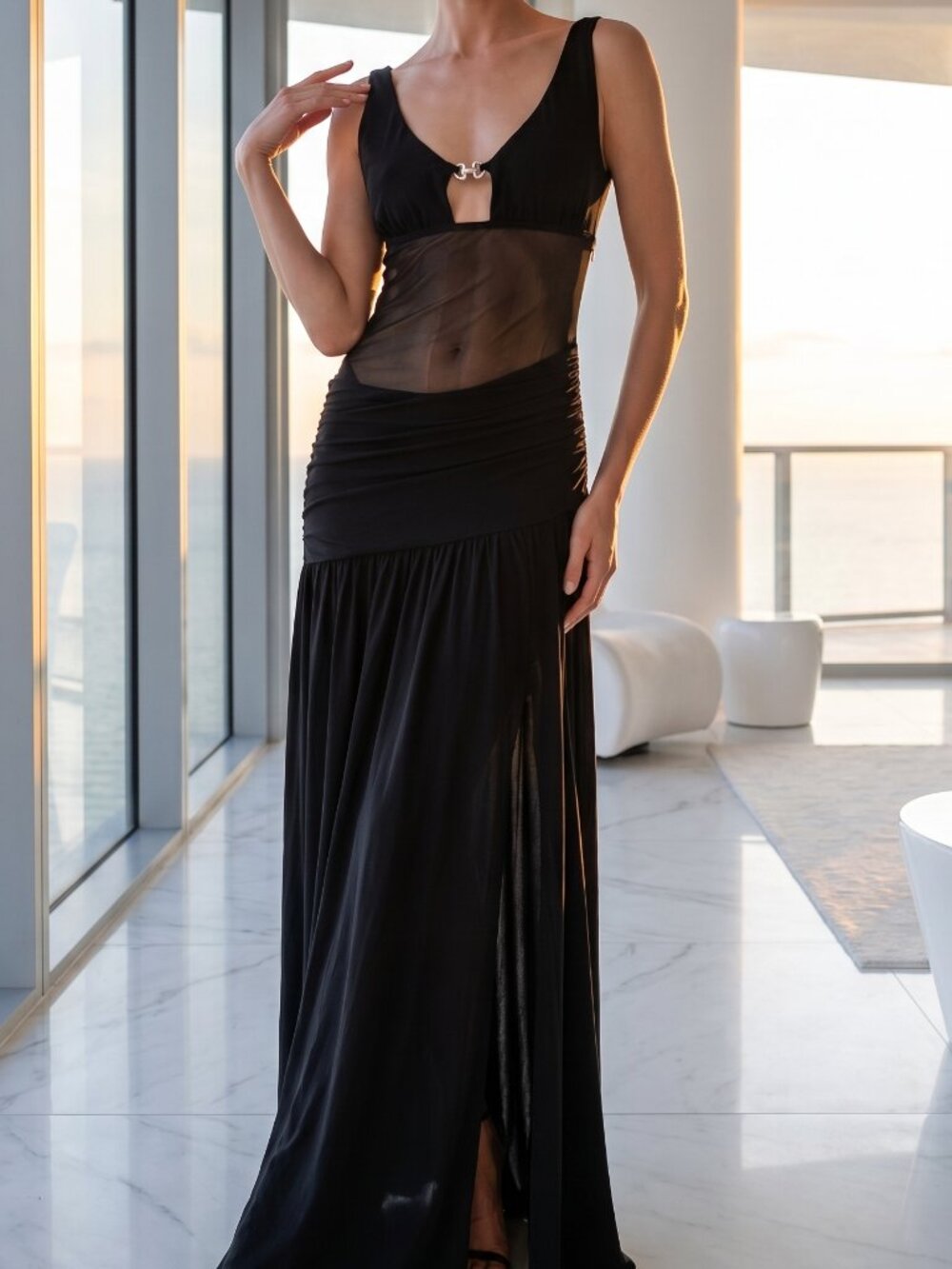 NWT REVOLVE Australia RUNWAY THE LABEL Showpo. Denver maxi mesh dress US XL